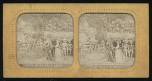 Load image into Gallery viewer, RARE 1860s Tissue Stereoview - Satan Visits Sun God