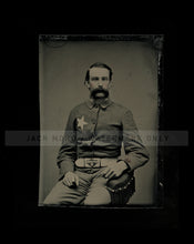 Load image into Gallery viewer, Excellent antique tintype photo 1860s 1870s Marlboro NJ Fireman Star Badge, Belt