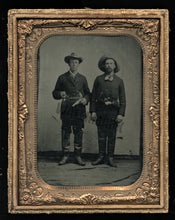 Load image into Gallery viewer, Half Plate Tintype Two Men Armed w Guns & Knife - Indian Scouts? Outlaws