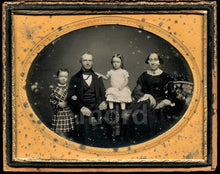 Load image into Gallery viewer, 1850s HALF PLATE Daguerreotype Photo of James Hovey & Family / Cute Kids!