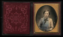 Load image into Gallery viewer, 1/6 Dag Great Portrait Young Man Wearing Tinted Blue Work Shirt - Miner (?)