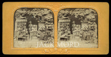 Load image into Gallery viewer, RARE 1860s Tissue Stereoview ~ Satan's Library or Study Room (1)