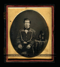 Load image into Gallery viewer, Rare 1850s Daguerreotype Photo of a Fireman in Uniform in Rare Fireman Case