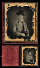 Load image into Gallery viewer, Cigar Smoking Man, Visible Teeth & Puffs of Smoke - An Amazing 1/6 Daguerreotype