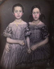Load image into Gallery viewer, Beautiful Double Daguerreotype Photos Affectionate Siblings Boys & Girls Tinted