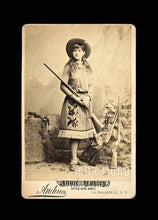 Load image into Gallery viewer, Very Rare and Wonderful Cabinet Card Photo of the Famous Sharpshooter Annie Oakley