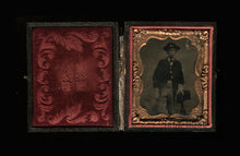 Load image into Gallery viewer, Very Young Civil War Soldier Tintype Photo Cavalry Gloves Gold Painted Buttons