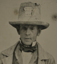 Load image into Gallery viewer, RARE Ambrotype Photo Southern Man Advertising Flour for Cash SIGN on Hat 1800s