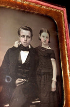 Load image into Gallery viewer, 1/4 Daguerreotype Affectionate Siblings James & Freckle Faced Emma / Boy Girl