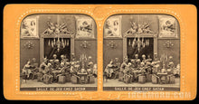 Load image into Gallery viewer, Amazing & Rare 1860s Tissue Stereoview Photo - Satan's Game Room!
