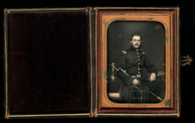 Load image into Gallery viewer, Early Civil War Soldier Armed & ID'd Tinted 1/4 Daguerreotype by Anson New York