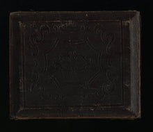 Load image into Gallery viewer, 1840s Sealed 1/4 Daguerreotype Bearded Man, Tinted Tablecloth, Honeycomb Mat