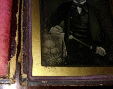 Load image into Gallery viewer, Rare 1840s 1/4 Daguerreotype Man Holding Samurai Sword? Texas, Possibly Sealed