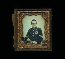 Load image into Gallery viewer, Rare DAGUERREOTYPE Photo Civil War Soldier Black X Patch 10th Legion 56 New York