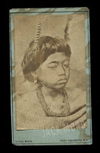 Load image into Gallery viewer, RARE Antique 1800s Photo Maori Child New Zealand Photographer De Maus