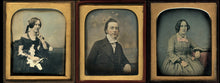 Load image into Gallery viewer, Lot of 3 Tinted Daguerreotypes Photos - Antique 1/6 Plates, Color 1800s