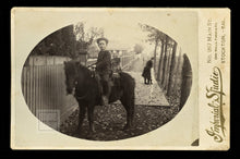 Load image into Gallery viewer, outdoor ID'd stockton california boy riding horse + note! 1800s cabinet photo