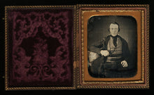 Load image into Gallery viewer, 1/6 1850s Daguerreotype Man with Unusual Folk Art Military or Political Banner?