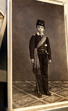 Load image into Gallery viewer, 1860s CDV Photo Little Civil War Soldier Like Johnny Clem or Tad Lincoln
