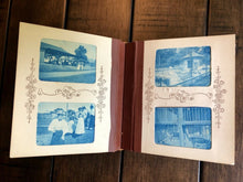 Load image into Gallery viewer, Wonderful Miniature BLUE CYANOTYPE Photo Album 1890s 1900s Train Bicycles Boxing Zoo