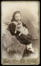 Load image into Gallery viewer, Electric Light - Girl Holding Pet CAT - Great Antique Victorian Era Photo - UK
