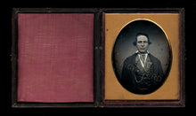 Load image into Gallery viewer, rare 1/6 daguerreotype man wearing GOLD EARRINGS whaling ship captain or sailor