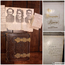 Load image into Gallery viewer, Nice Antique 1860s Album & Photos Tintypes CDVs Newspaper Clippings, Obituary Expired