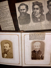 Load image into Gallery viewer, Nice Antique 1860s Album & Photos Tintypes CDVs Newspaper Clippings, Obituary Expired