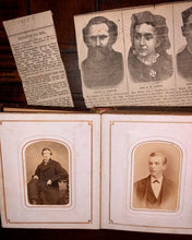 Load image into Gallery viewer, Nice Antique 1860s Album & Photos Tintypes CDVs Newspaper Clippings, Obituary Expired