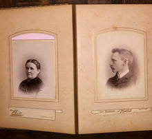 Load image into Gallery viewer, Antique leather album Nice Cabinet Cards CDV civil war tax stamps