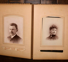 Load image into Gallery viewer, Antique leather album Nice Cabinet Cards CDV civil war tax stamps