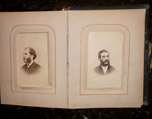 Load image into Gallery viewer, Antique leather 1860s album with CDV & tintype photos + civil war tax stamps
