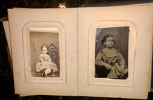 Load image into Gallery viewer, Antique leather 1860s album with CDV & tintype photos + civil war tax stamps