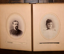 Load image into Gallery viewer, Antique leather album Nice Cabinet Cards CDV civil war tax stamps