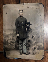 Load image into Gallery viewer, 1st Wisconsin Heavy Artillery Civil War Soldier Camp Backdrop 1860s Tintype Photo