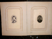 Load image into Gallery viewer, Antique leather 1860s album with CDV & tintype photos + civil war tax stamps