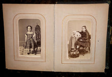 Load image into Gallery viewer, Antique leather 1860s album with CDV & tintype photos + civil war tax stamps