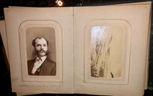 Load image into Gallery viewer, Antique leather 1860s album with CDV & tintype photos + civil war tax stamps