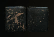 Load image into Gallery viewer, miniature 1850s ambrotype boston girl in profile wearing hat & feathers, PB case