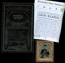 Load image into Gallery viewer, Rare Lot Armed ID'd Civil War Soldier Alexander Rayn Indiana Infantry - 1860s