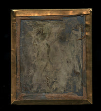 Load image into Gallery viewer, Daguerreotype Woman Holding Tabby Cat - Painted Gold Eye! Antique Photo 1800s