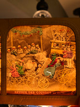 Load image into Gallery viewer, Amazing Antique Tissue Stereoview Photo ~ Devil and Skeletons on Penny Farthing Bikes!