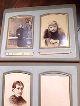 Load image into Gallery viewer, Large Leather Photo Album 52 Cabinet Cards incl Illinois Mayor Wedding Invitation