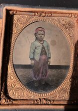 Load image into Gallery viewer, Great Tintype Little Boy Dressed As Civil War Zouave Soldier 1860s, Tinted