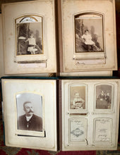 Load image into Gallery viewer, 2 Large Victorian Era Velvet Albums with 97 Photos / Antique 1800s