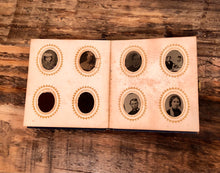 Load image into Gallery viewer, Miniature 1860s Photo Album with 60 Original Tintypes