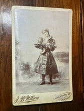 Load image into Gallery viewer, ID'd Victorian Snake Charmer in Great Dress Chicago, 1890s Cabinet Card