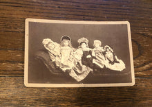 Load image into Gallery viewer, Creepy or Cute? Dead Dolls on Settee - Unusual Antique Photo, 1880s California