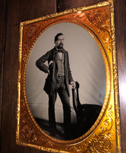 Load image into Gallery viewer, Excellent Half Plate Early Neff Tintype Photo Handsome Confident Man 1850s