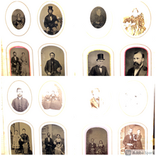 Load image into Gallery viewer, 1860s Antique Photo Album Silver Lake Indiana CDV & Tintype Civil War Tax Stamps